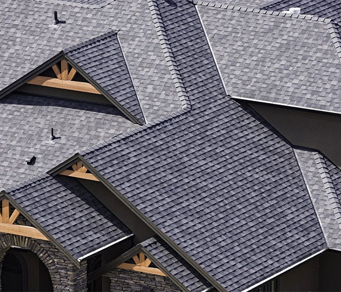 Rooftop in a newly constructed subdivision with shingles
