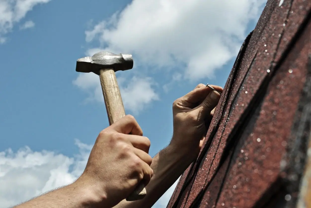 Repair work on the roof