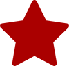 Star icon in red color on transparent background