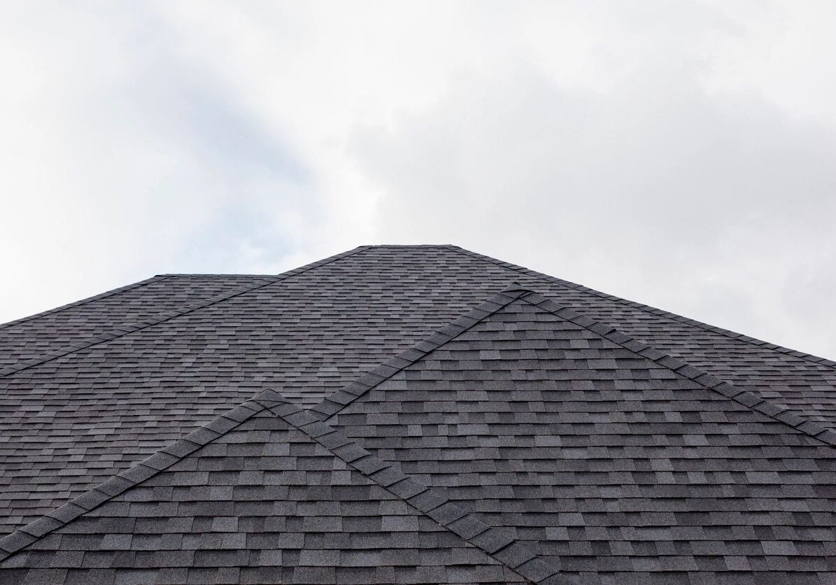 A close-up of Brown color roofing of the house